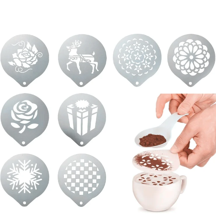 

Birthday diy cake decoration stencil stainless steel coffee decorating stencils cake coffee art stencils