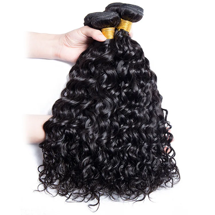 

Female Natural Color Water Wave Wig Human Hair Curtain 10-26 Inches Real Human Hair Extension Bundle