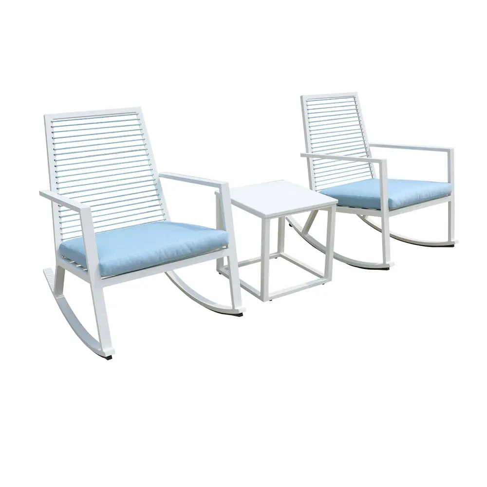 
3 piece rocking bistro sets for small spaces porch garden table and chairs all weather balcony aluminium strap outdoor furniture  (62524757076)