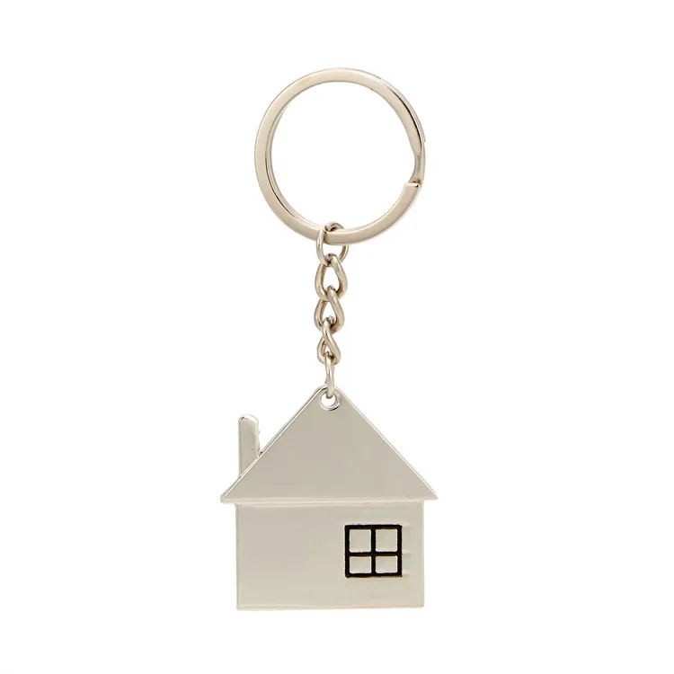 

Promotion Gifts Simple Custom Logo Zinc Alloy House Car Key Chain, Picture