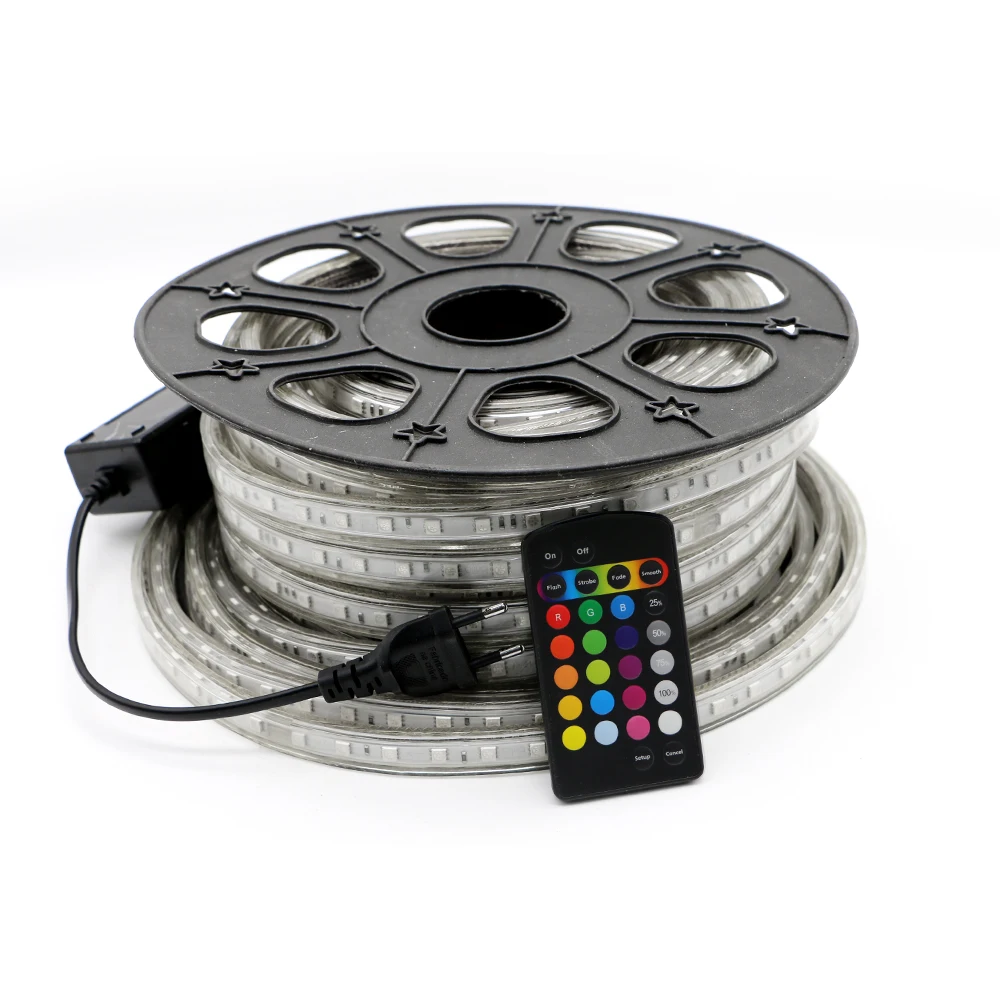 

220V High voltage LED Strip Light RGB SMD 5050 Remote control Waterproof rgbw led backlight strip