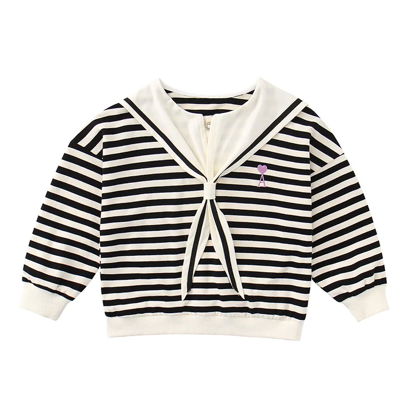 

Girls navy style sweater pleated skirt suit two-piece