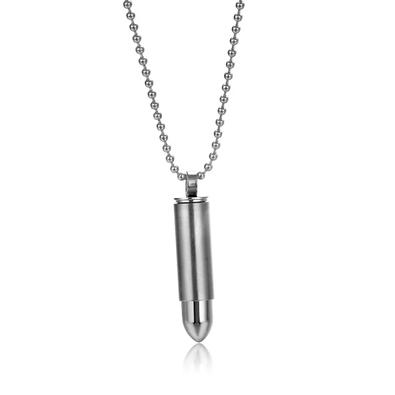 

Plated Ash Urn Pendant Bullet Pendant Necklace Stainless Steel Free Sample Men's Silver/gold/black Link Chain Necklaces Women's