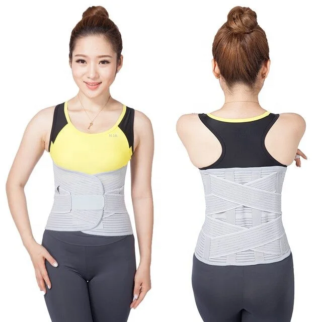 

medical waist support belt orthopedic back straightening lumbar support belt for lumbar muscle sprains, Grey