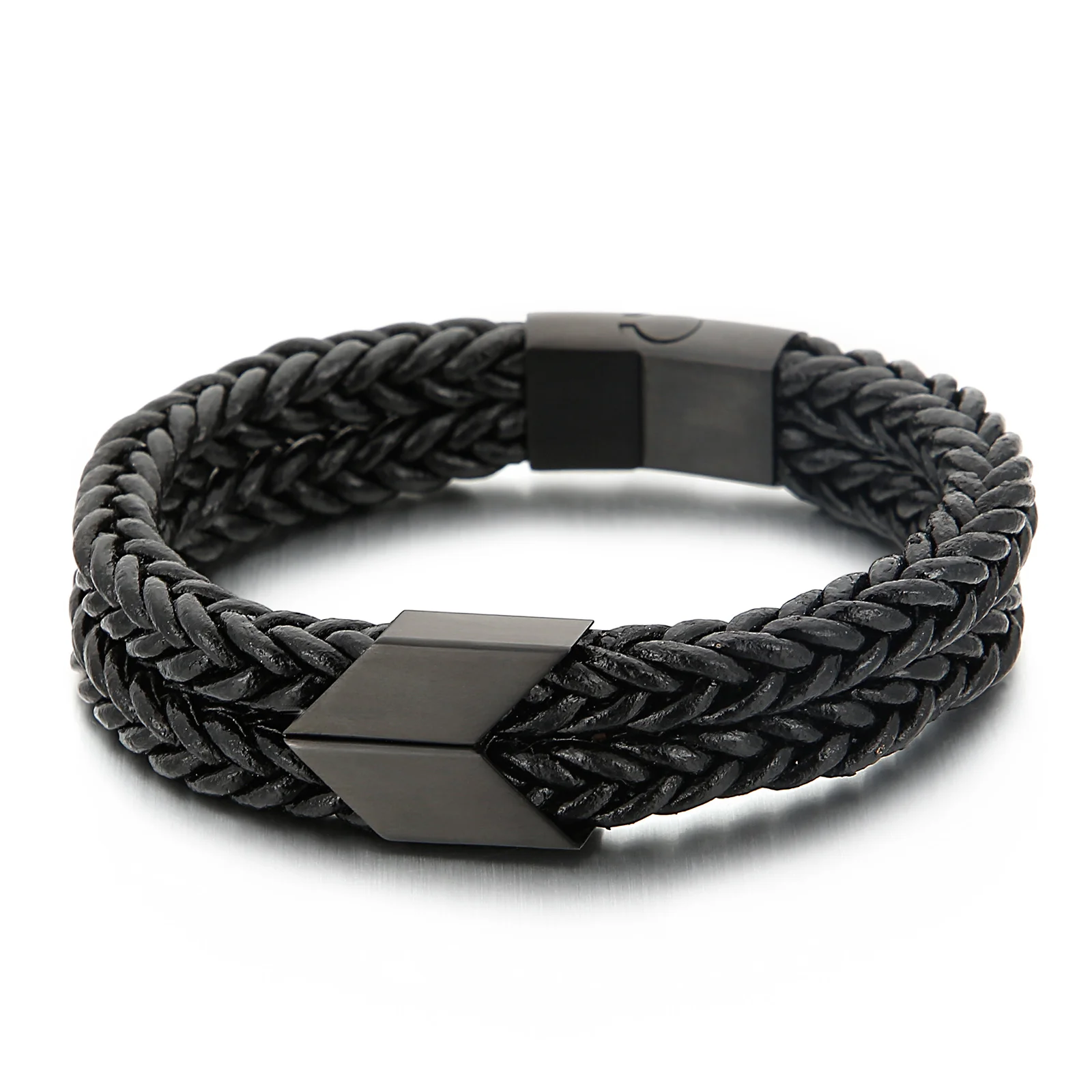 

KALEN fashion stainless steel arrowhead design cowhide male bracelet