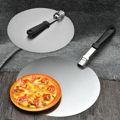 

big stainless steel round shovel foldable metal 10 12 inch turning pizza peels