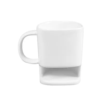 

Creative Coffee Mug Biscuit Cookie Dessert Pocket Ceramic Mugs 250ml Coffee Milk Tea Cups Drinkware, White