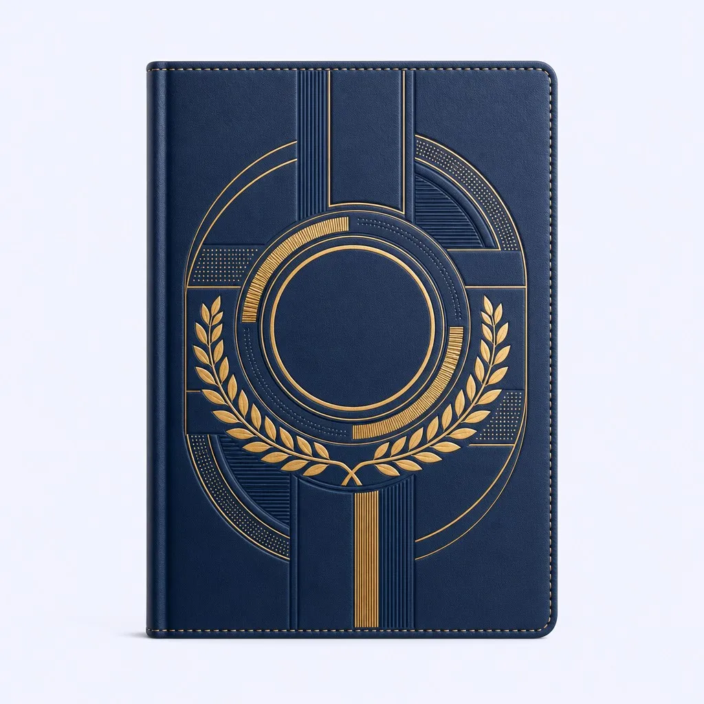 Corporate Milestone Notebook - Gold Laurel Emblem