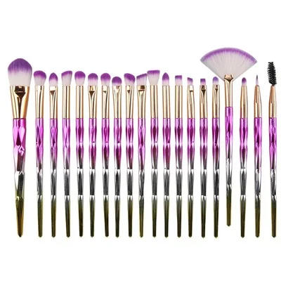 

20PCS/Lot Colorful Diamond Makeup Brushes Eyeshadow Blending Foundation Powder Eyebrow Cosmetic Brush Make Up Beauty Kit