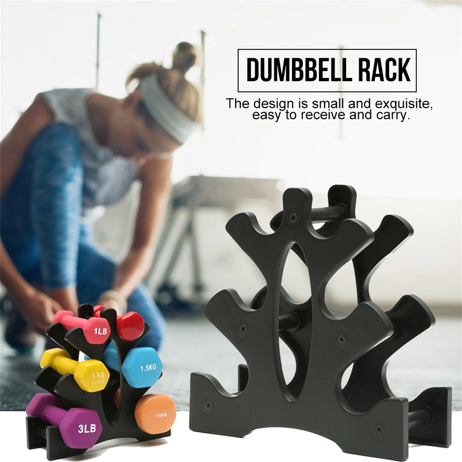 

3-Tier Rack Weightlifting Support Weight Dumbbell Floor Bracket Home Exercise Equipment Tool Supplies
