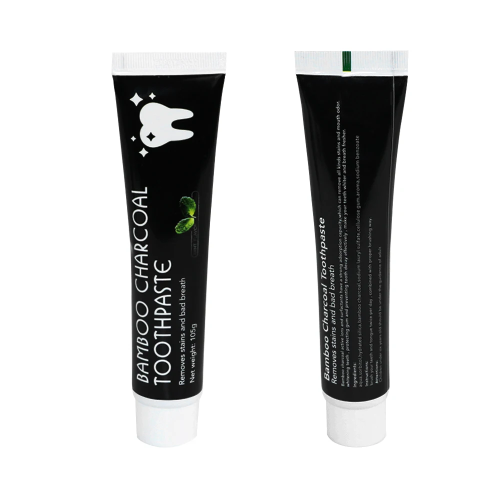 

Natural Organic Ingredient Vegan Tooth Paste Tube Whitening For Daily Use, Black