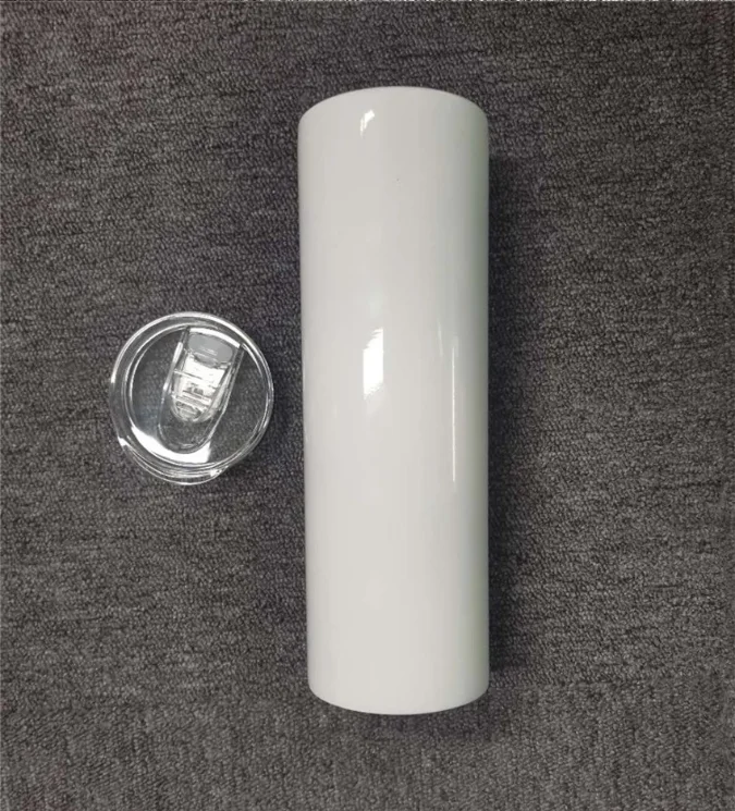 

US warehouse stocked double wall insulated skinny tumbler 30oz stainless steel white straight sublimation blanks skinny tumbler, White color