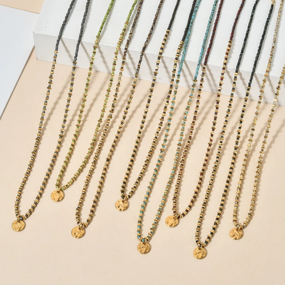 

ZMZY Crystal Beads Choker for Women Fashion Jewelry Stainless Steel Jewelry Pendant Necklace Streetwear Collier Femme