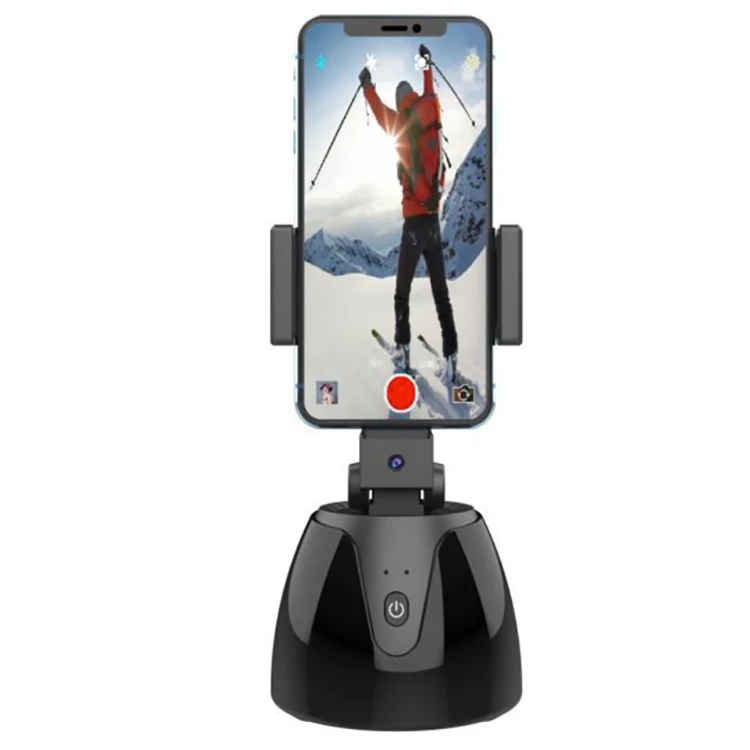 

360 Rotation Auto FaceTracking Holder Live Broadcast Streaming Smart Shooting Men Selfie Camera Phone Mount, Black/white