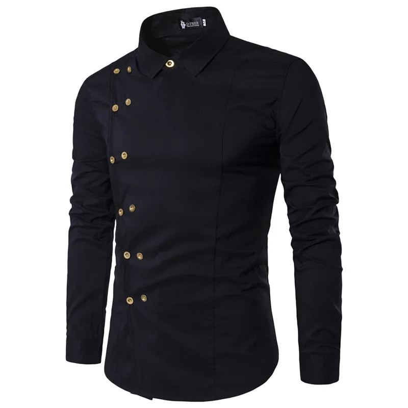 

High Quality Design Sense Of Men'S Suit Formal Plus Size Shirts Fashion European Double Breasted Slim Long Sleeve Men'S Shirts