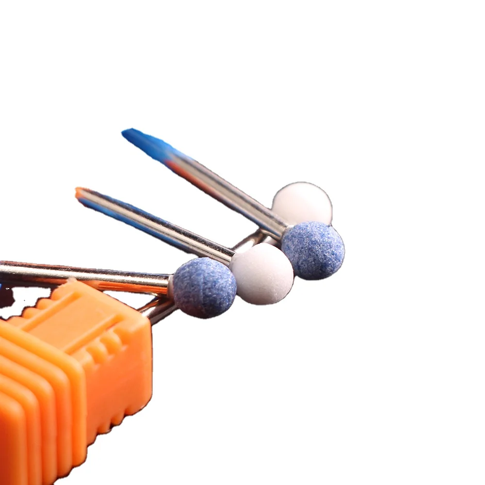 

Factory direct sale mini cone nail drill bit pink stone corundum nail drill bit