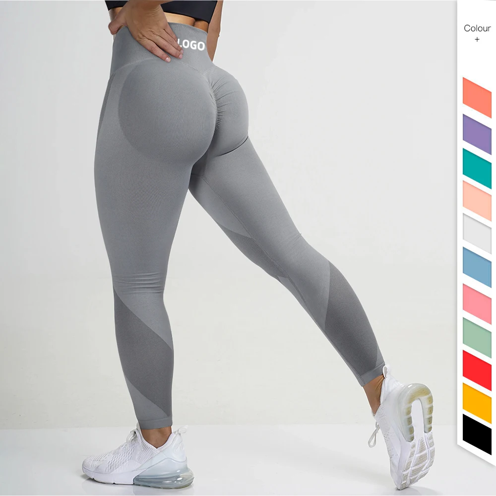 

Tiktok Women Gym Clothing Scrunch Booty Lifting Yoga Pants Ruched Butt Seamless Yoga Custom Leggings Tights, Customized colors