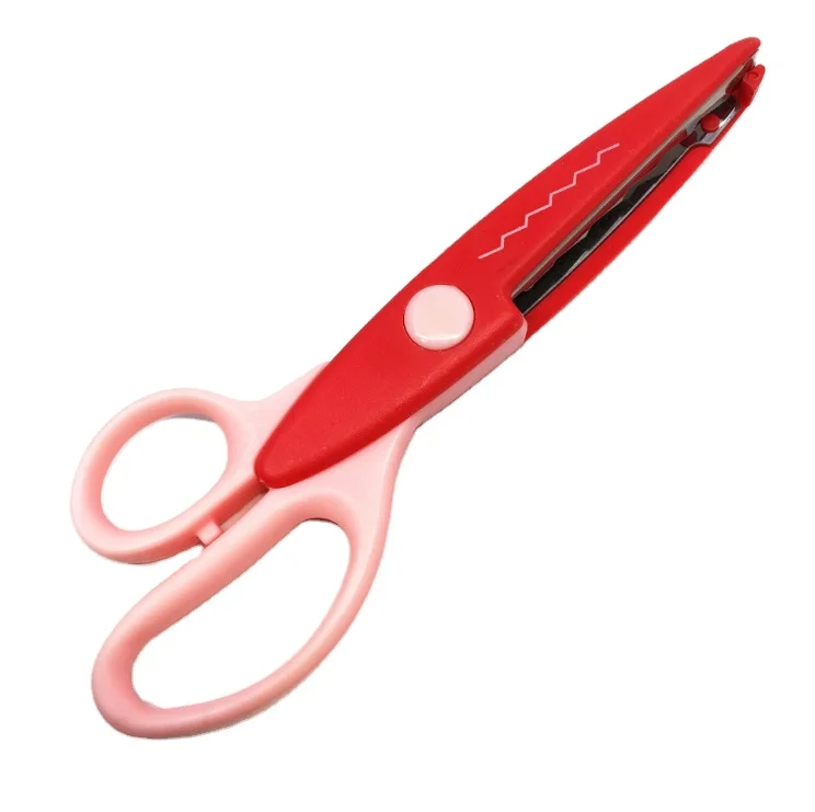 

Zig Zag Safety Paper Cutting Children Colorful Student Plastic Zig Zag Lace Scissors