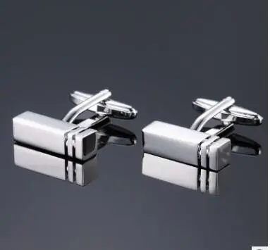 

Classic design men's French shirt cuff button high quality copper silver metallic Black Enamel CuffLinks