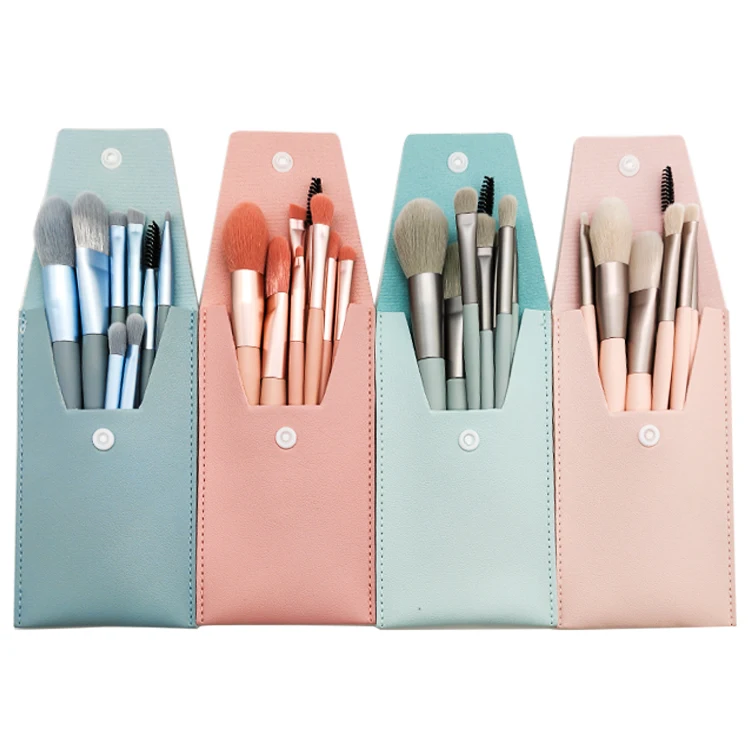 

8pcs Pink Wooden Handle Synthetic Private Label Nylon Hair professional For Private Label Makeup Brush Set