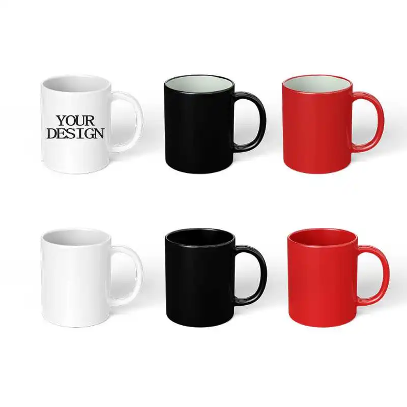 

Creative Gifts Advertising Logo Print 11Oz Coffee Large Shape Cup Straight Ceramic Mugs