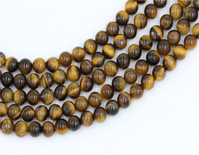 

Wholesale High Quality Hot Sale Polished Round Brown Tiger Eye Natural Gemstone  Loose Beads Strands For Jewelry Making