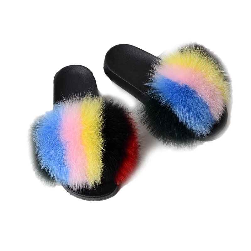 

New hot selling fashion beautiful luxury girl's fur slippers fur slippers, Customized color