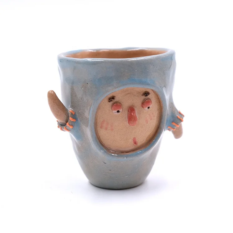 

new design kids cups wholesale Custom Handmade cute arabic coffee cup, Blue colour