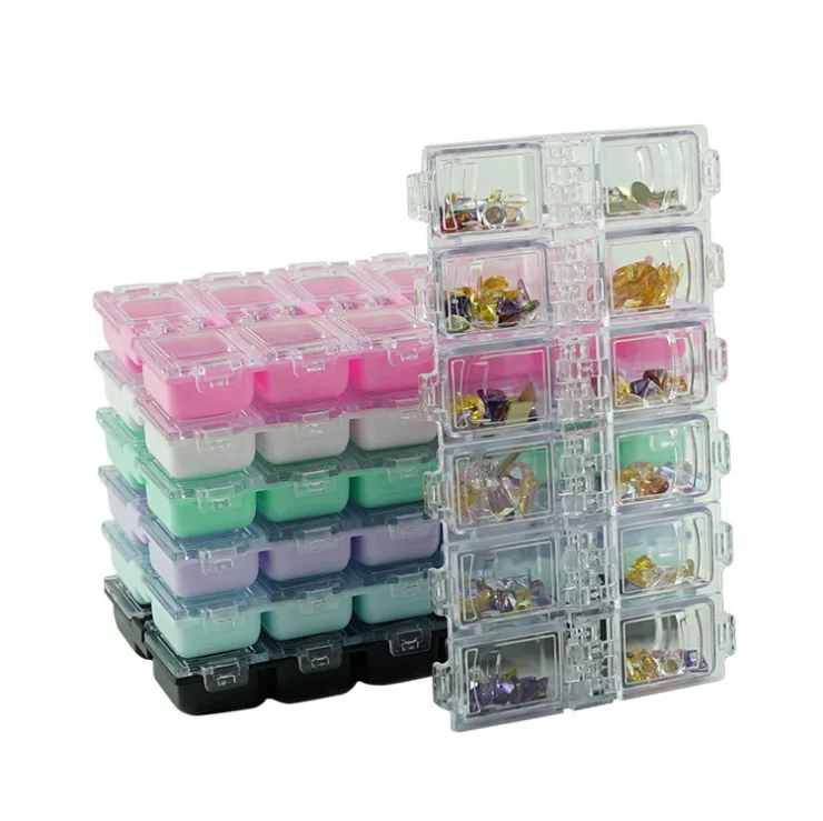 

Nail jewelry storage box 12 grid rhinestone box nail art empty container