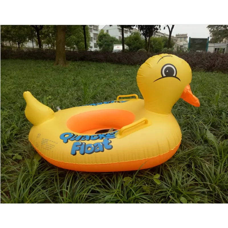 

Children's yellow duck swimming circle bottom can put leg game safety swimming circle