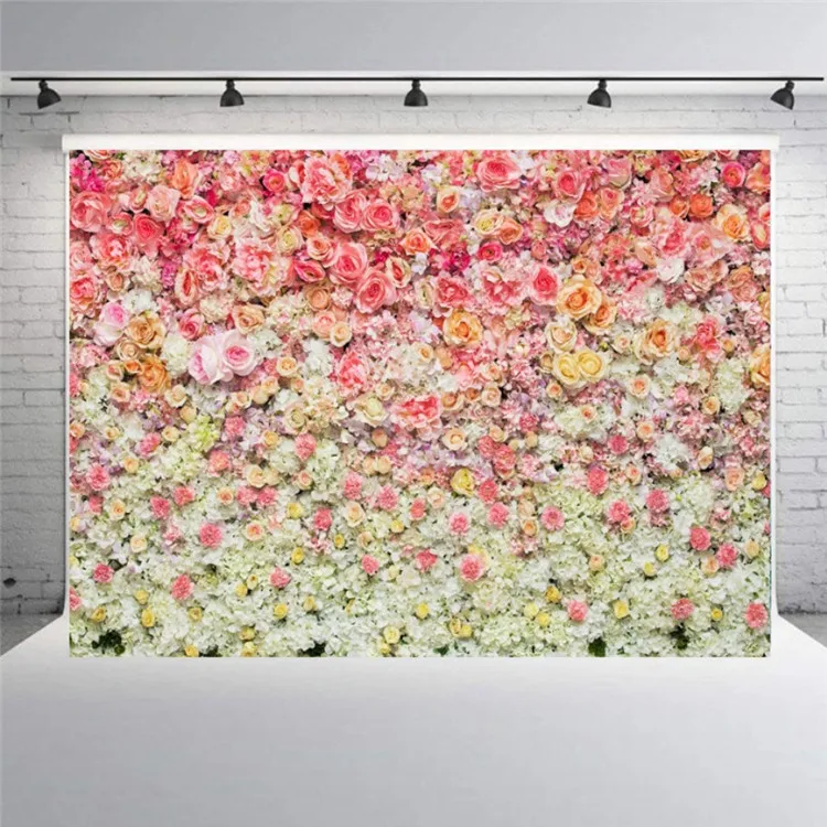 

150x210cm Wedding Bridal Shower Flower Wall Background Pink Floral Birthday Printed Photography Fancy Backdrop, Custom design available