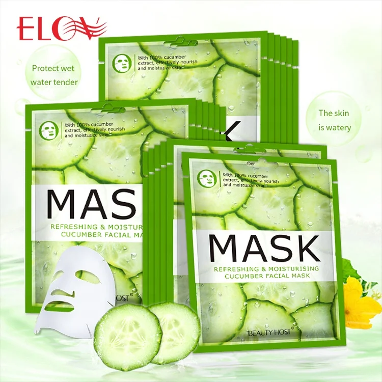 

Cucumber Fruit Plant Extract Face Mask Private label Natural Organic Cleansing Brightening Hydrating Skin Care Facial Sheet Mask