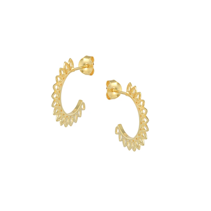 

ROXI 2021 Creative trend s925 sterling silver fashion ins hollow sunlight hoop earrings