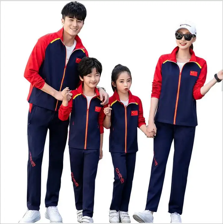 

China National Team Athletes Uniform Training Competition Sportswear Students Wushu Taekwondo Group Suits Jacket + Pants, As the pictures