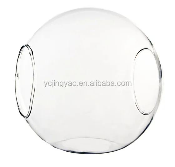 

Handmade Standing Glass Vase Sphere Tealight Candle Holder Globe, Clear