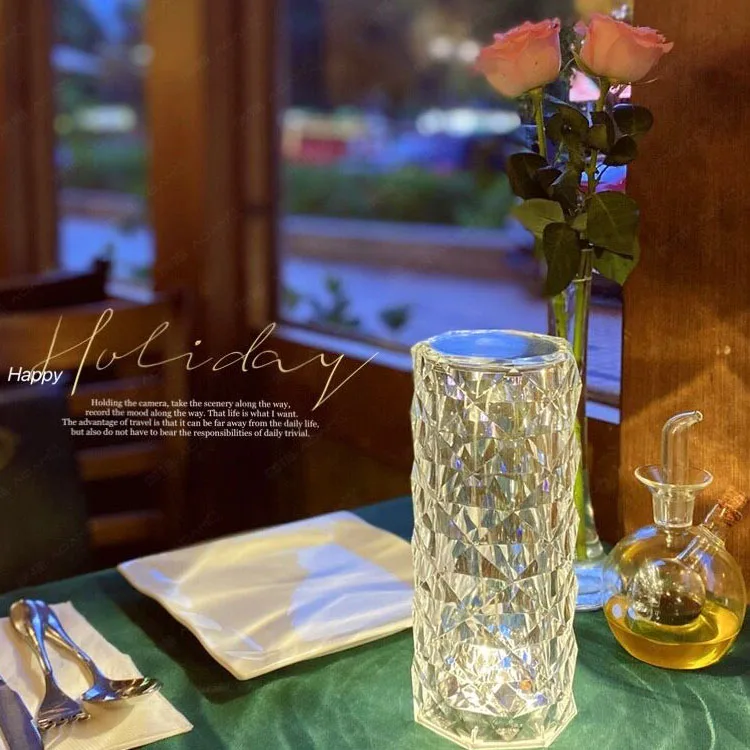 

Amazon's best seller led rose lamp touch night light crystal table lamp
