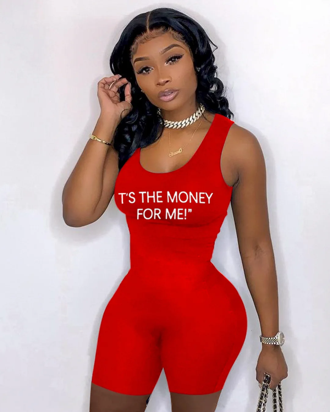 

Casual Summer Fitness Ladies Basic Bodysuits Women JumpSuit Letters One Piece Short Jumpsuits And Rompers