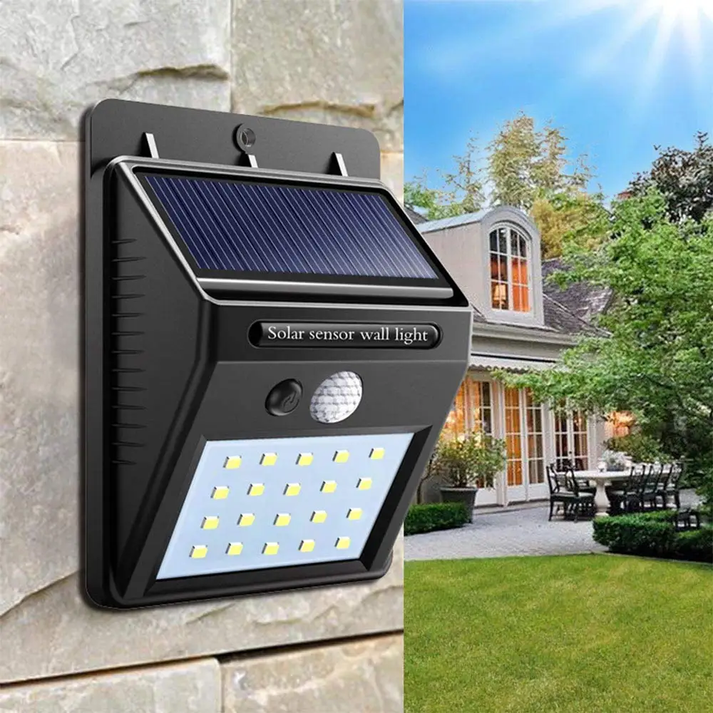 20 leds ip65 waterproof sensor garden solar light for outdoor