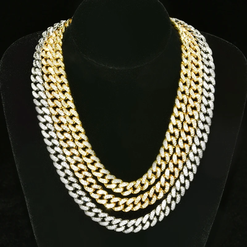 

Custom Cheap 12mm Hip Hop Cuban Link Chain Necklace Iced Out Cuban Link Chain Necklace Stainless Steel Cuban Link Chain