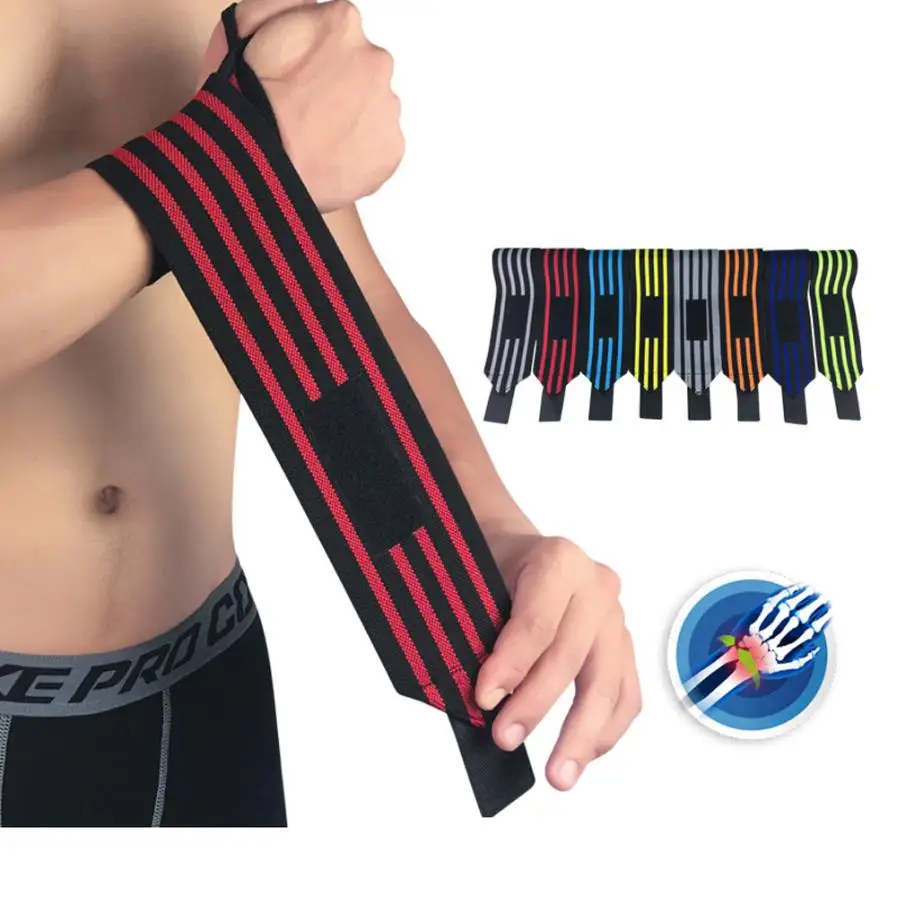 

Elastic Sport Bandage Wristband hand Gym Support wrist brace Wrap Tennis Cotton Weat band Fitness Powerlifting 0723