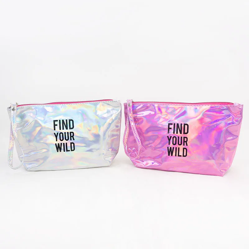 

Fashion holographic cosmetic bag pvc clear toiletry custom laser pouch holographic makeup bag, Customized