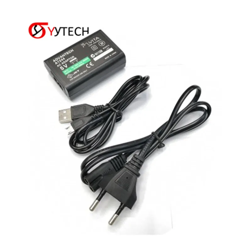 

SYYTECH EU Plug Charger Power Supply AC Adapter with USB Data Charging Cable Cord For PSVITA PS Vita 2000