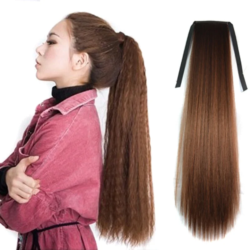
Belleshow drawstring Ponytail, premium synthetic fiber,100gr,28inch, various colors corn kinky straight ponytail 