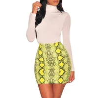 

Explosion Wholesale Bodycon Dress Latest Design Mini Skirt Sexy Snake Print Skirt