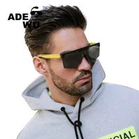 

ADE WU FDY95216 personality big frame women sun glasses Trendy street shooting one-piece sunglasses for men outdoor riding