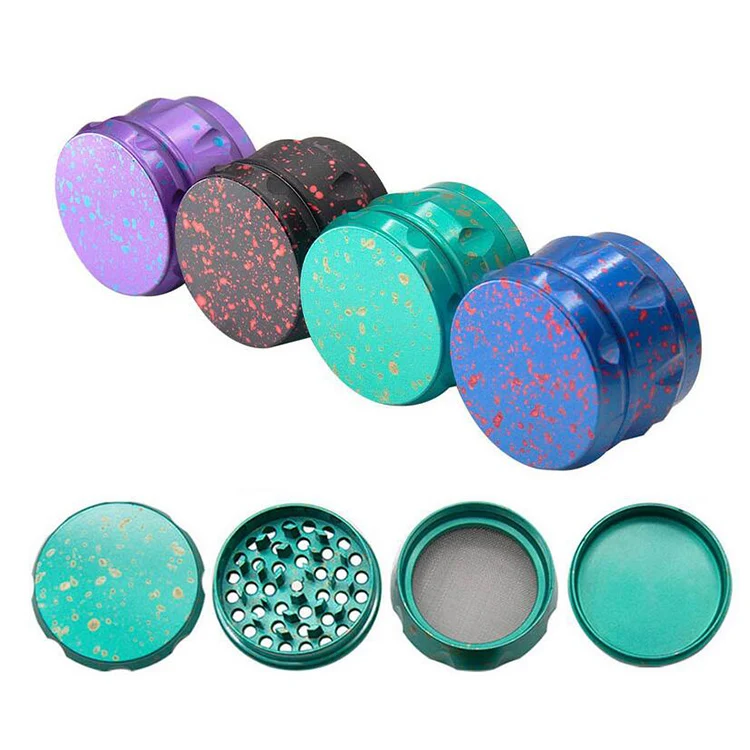 Customized Promotional gift engraved logo 63mm four layer zinc alloy drum smoke weed mill herb grinders
