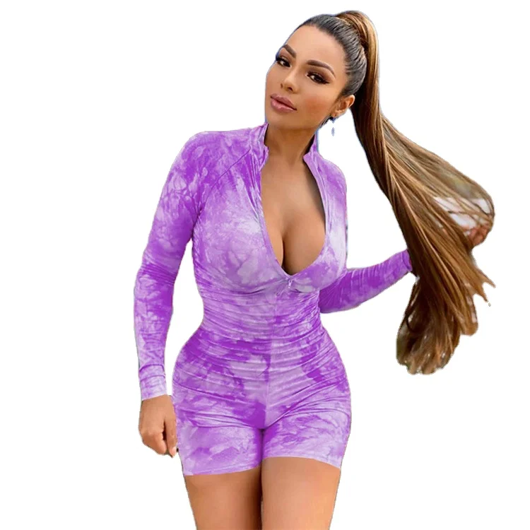 

Summer New Products Women Bodysuits One Piece Jumpsuit Long Sleeve Short Sports Jumpsuits Tight Buttock Exercise, Customized color