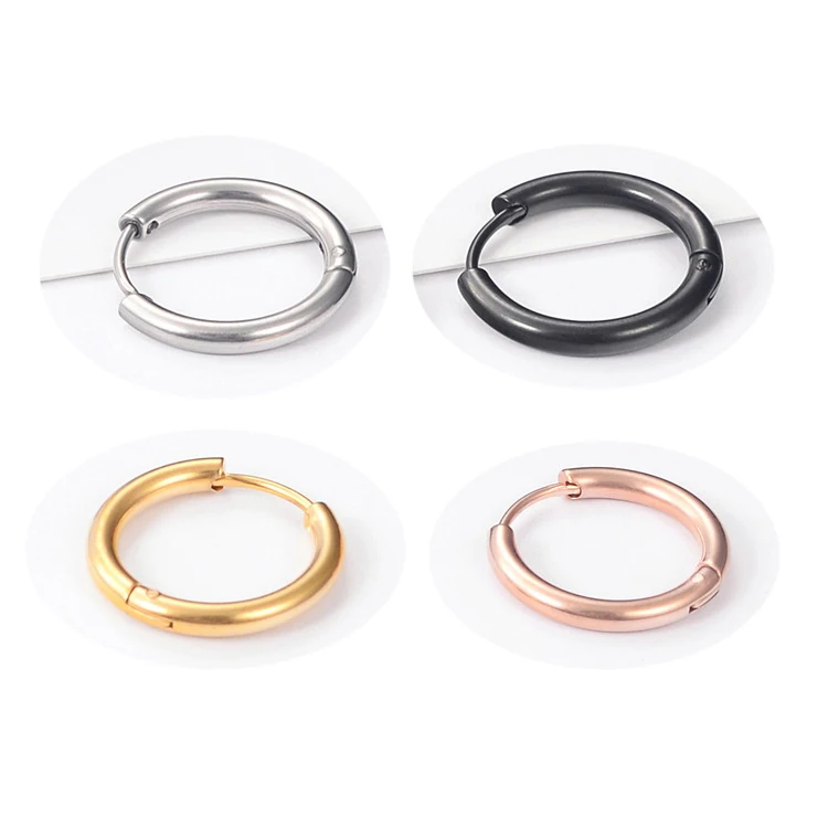 

316l Surgical Stainless Steel Clipping Huggie Hoop Earring for men Women