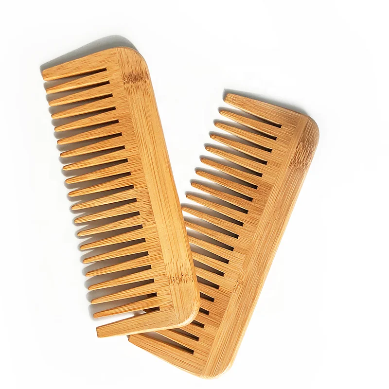 

Eco-Friendly Rounded Bamboo Teeth for Stimulating Scalp Massage Wide Tooth Comb