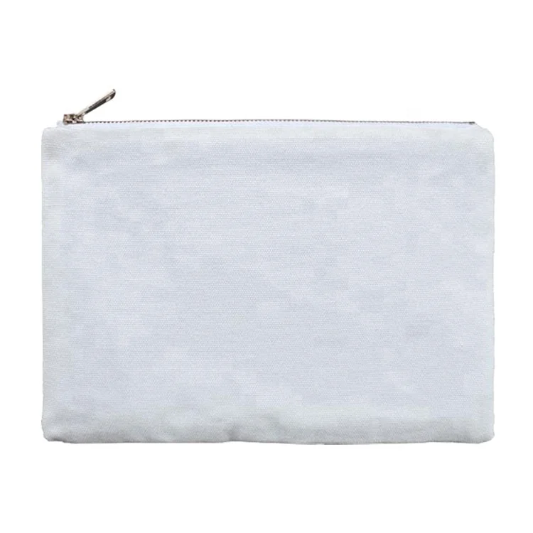 

Canvas Material and Zipper Closure Type Makeup Bags, White